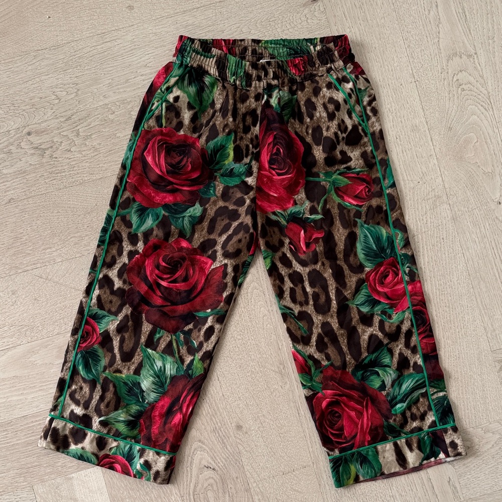Dolce & Gabbana Floral Leopard Print Pants